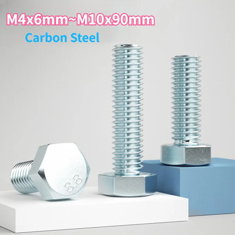 M4 M5 M6 M8 M10 GB5783 Grade 8.8 Carbon SteelHexagon Head Bolt Full Thread External Hex Hexagon Head Screws length 6~170mm