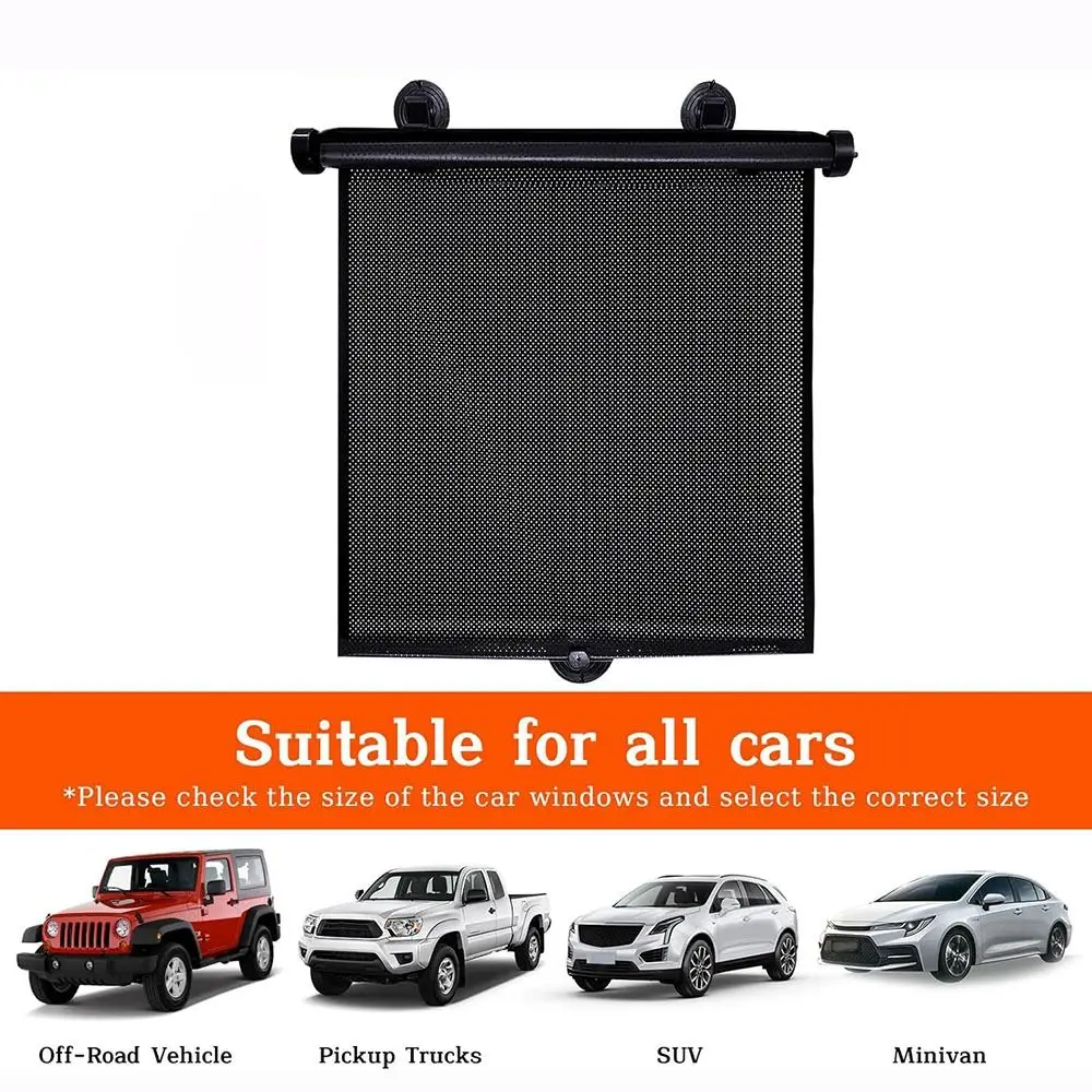 

New Retractable Car Side Window Sun-Shade Universal Black UV-Protection Curtains Curtains Side Window Parasol Auto Truck