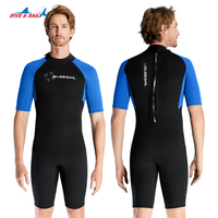 Men's Wetsuits 1.5mm Premium Neoprene Back Zip Shorty Dive Skin for Spearfishing,Snorkeling, Surfing,Canoeing,Scuba Diving Suit