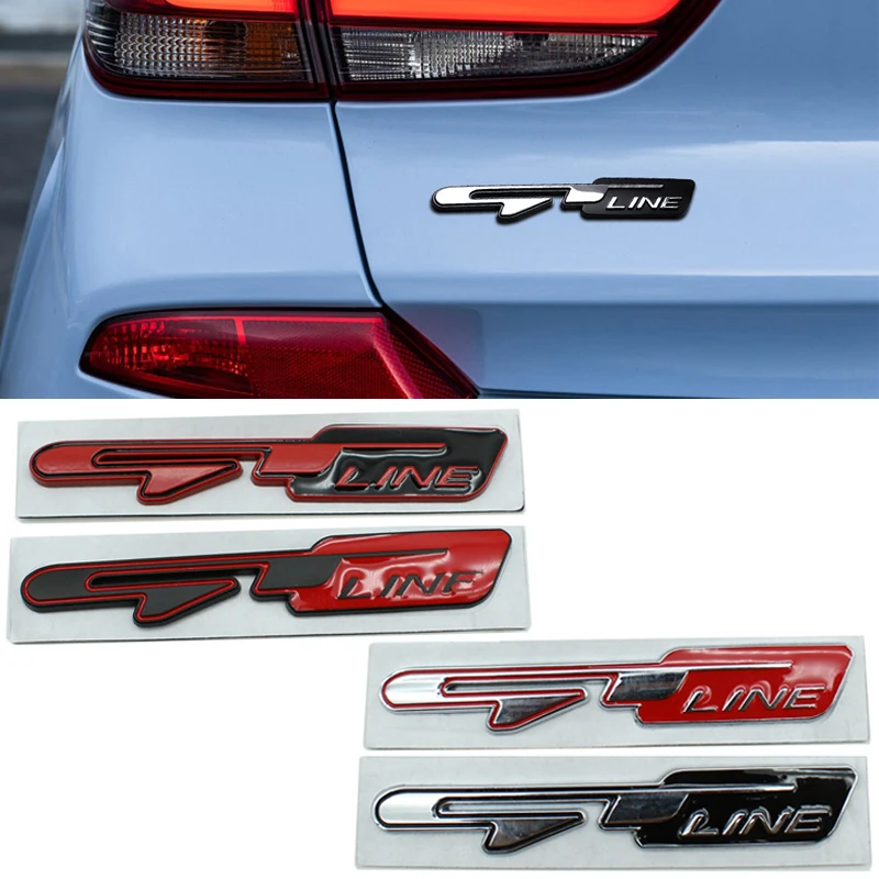

3D Metal Car GT Line Logo Trunk Body Badge Emblem Stickers For KIA Gtline Ceed Niro Picanto Sportage KN K5 K3 Forte Cerato RIO