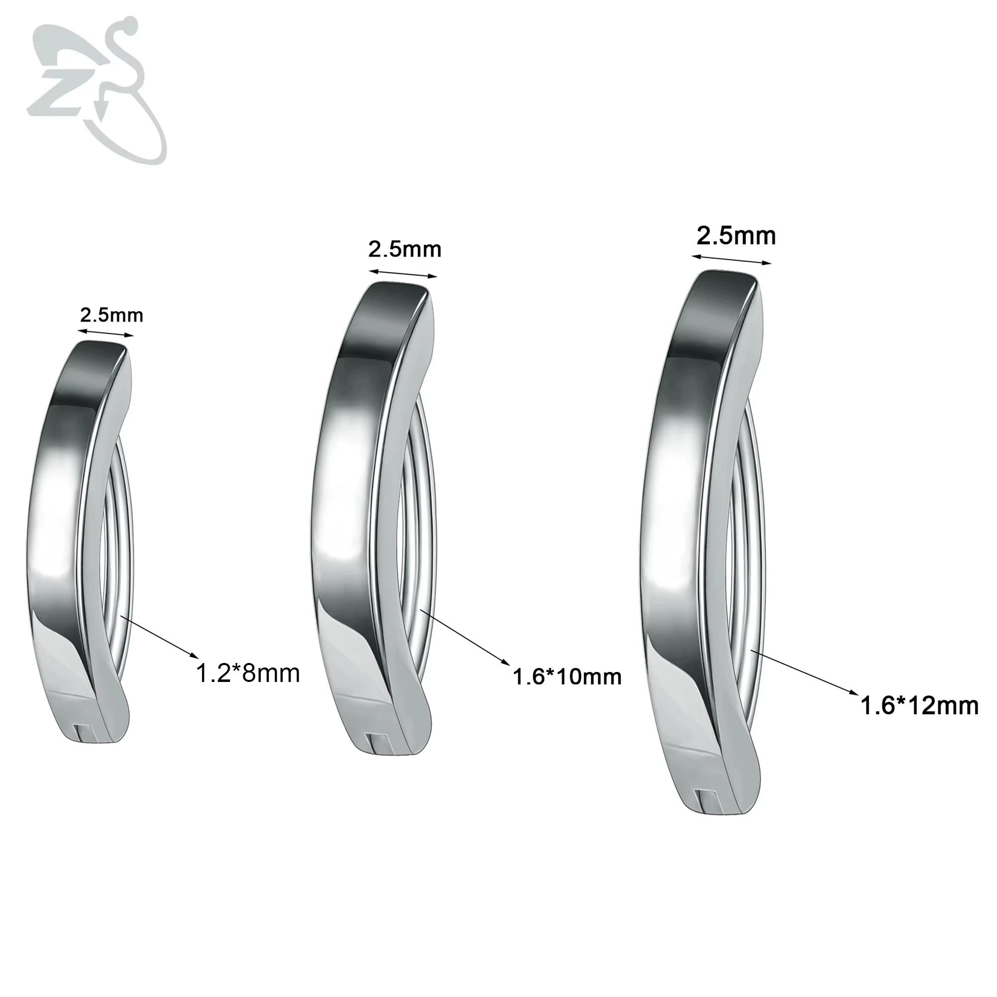 ZS 1 PC 14G/16G Edelstahl Clicker Bauchnabel Ring Frauen Gold Farbe Reverse gebogene Nabel Barbell Körper Schmuck 8/10/12 MM