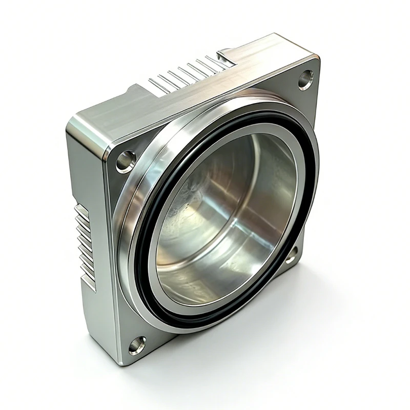 Custom Mirror Polished Aluminum Sealed Lens Housing CNC Machined Aluminum Heat Sink Camera Flange Housing