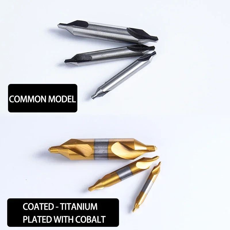 Intlshaft 10pcs 1set HSS Center Drill Bit Combined Center Drills 60 Degree Countersinks Angle Bit Metal Drill Bit HSS-TIN