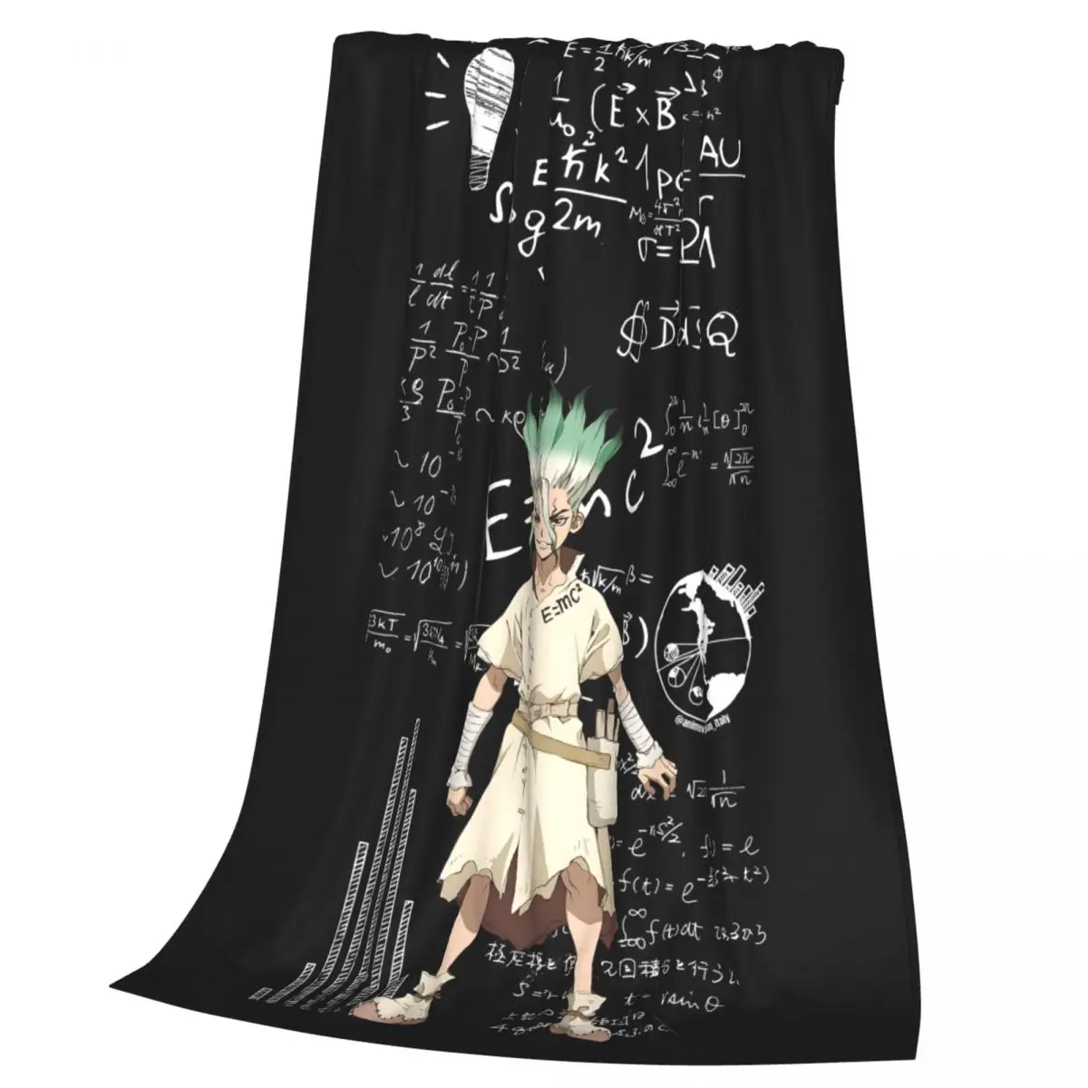 Senku Ishigami Dr Stone Apan Anime Blanket Soft Warm Flannel Throw Blanket Cover for Bed Living room Picnic Travel Home Sofa