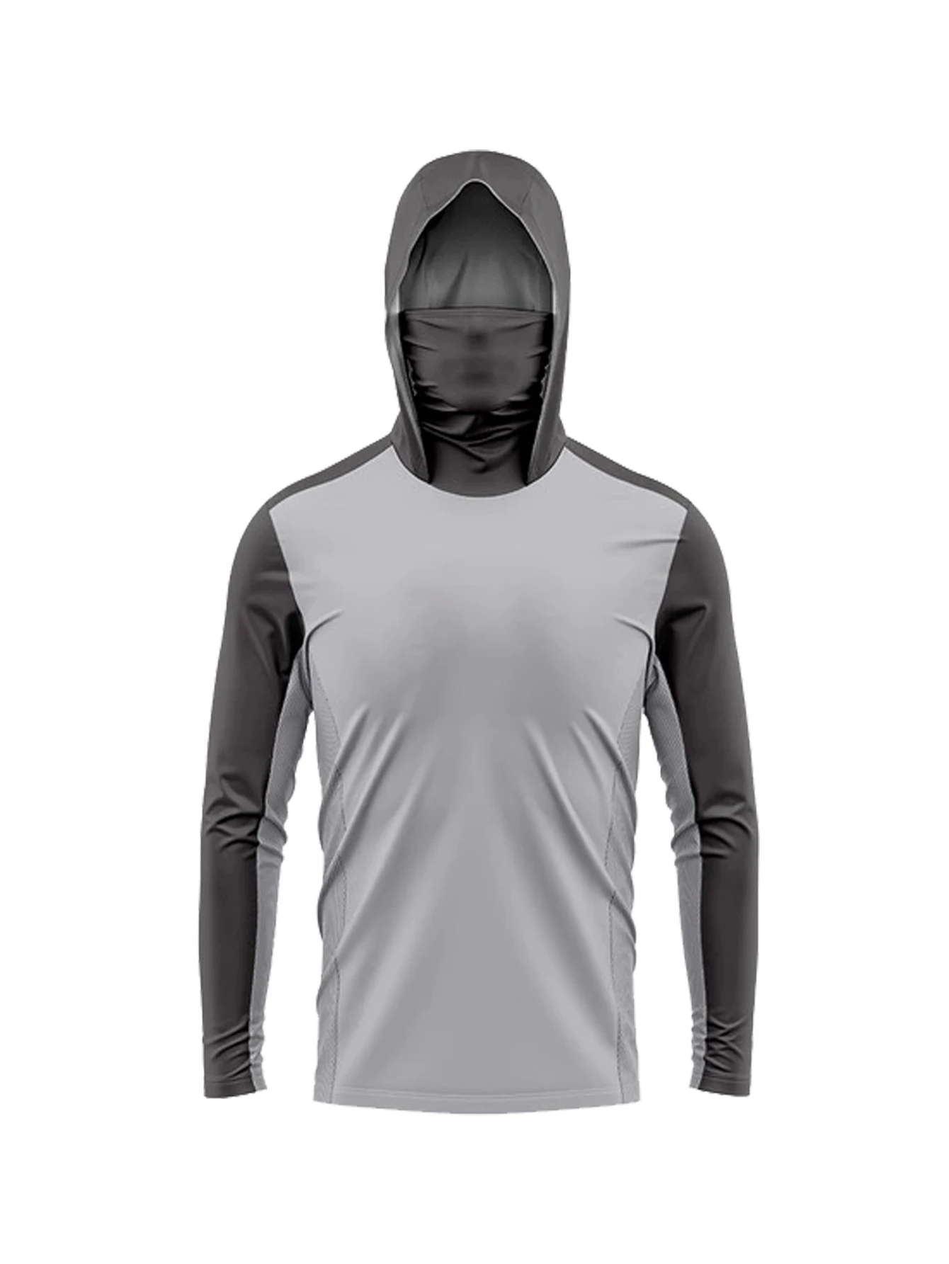 ملابس صيد السمك بغطاء للرأس مضادة للأشعة فوق البنفسجية للحماية من الشمس، قميص صيد السمك، قناع مسامي، ملابس رياضية بغطاء للرأس