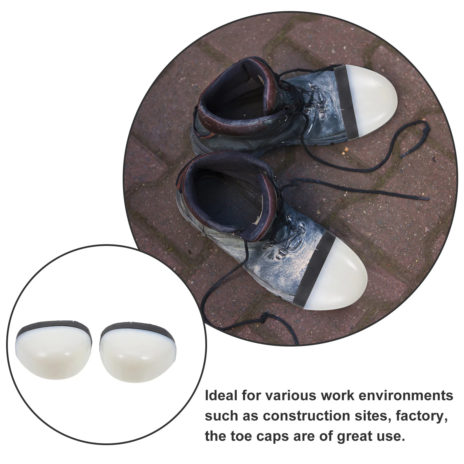 Safety Toe Cap Steel Boot Covers Labor Protection Plastic Caps White Rubber Men and Women