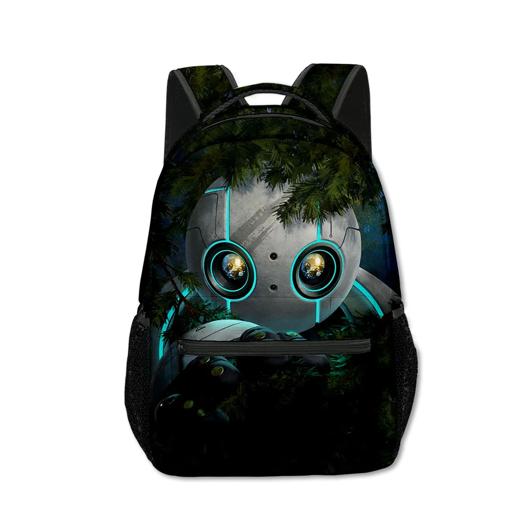 Trendy Kpop Funny Youthful School Bags Unisex The Wild Robot Travel Bags 3D Print Oxford Waterproof Notebook Shoulder Backpacks