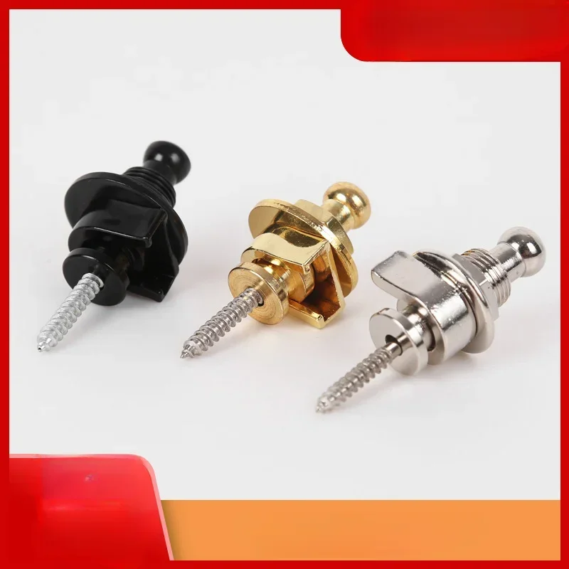 2 Pcs Guitar Bass Strap Lock Skidproof StrapLock locking pegs Pins,Guitar Strap Buttons Pins Metal End - 3 Color For Choose