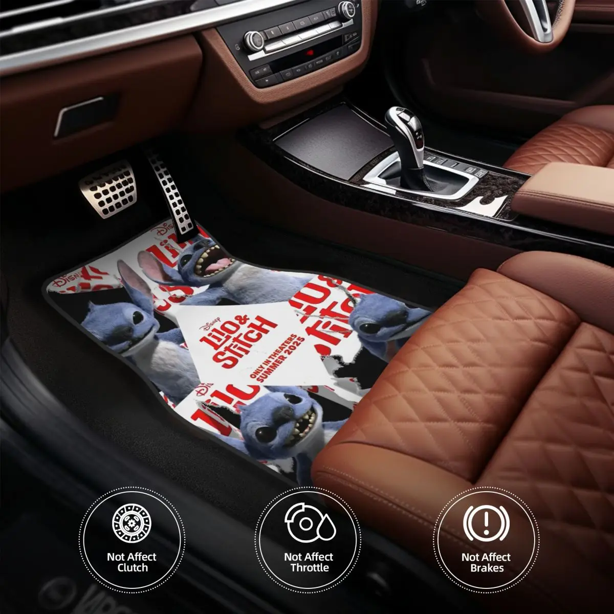 Lilo And Stitch 2025 Funny Movie Universal Fit Car Floor Mats Durable Car Carpet Mat Set of 4pcs with Anti-Slip Backing Fit