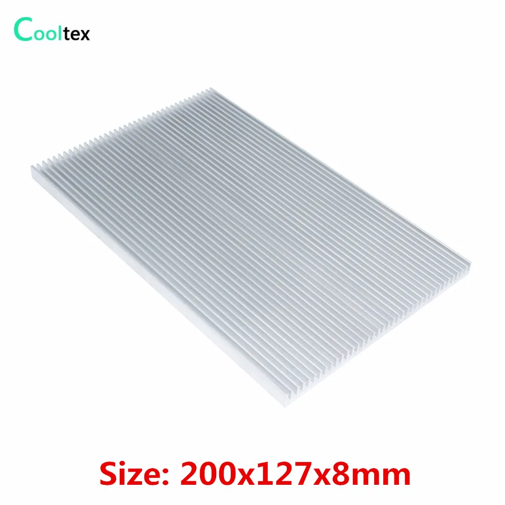 200x127x8mm Aluminiowy radiator radiatora Chłodnica radiatora do chipa LED Elektroniczne chłodzenie rozpraszające ciepło