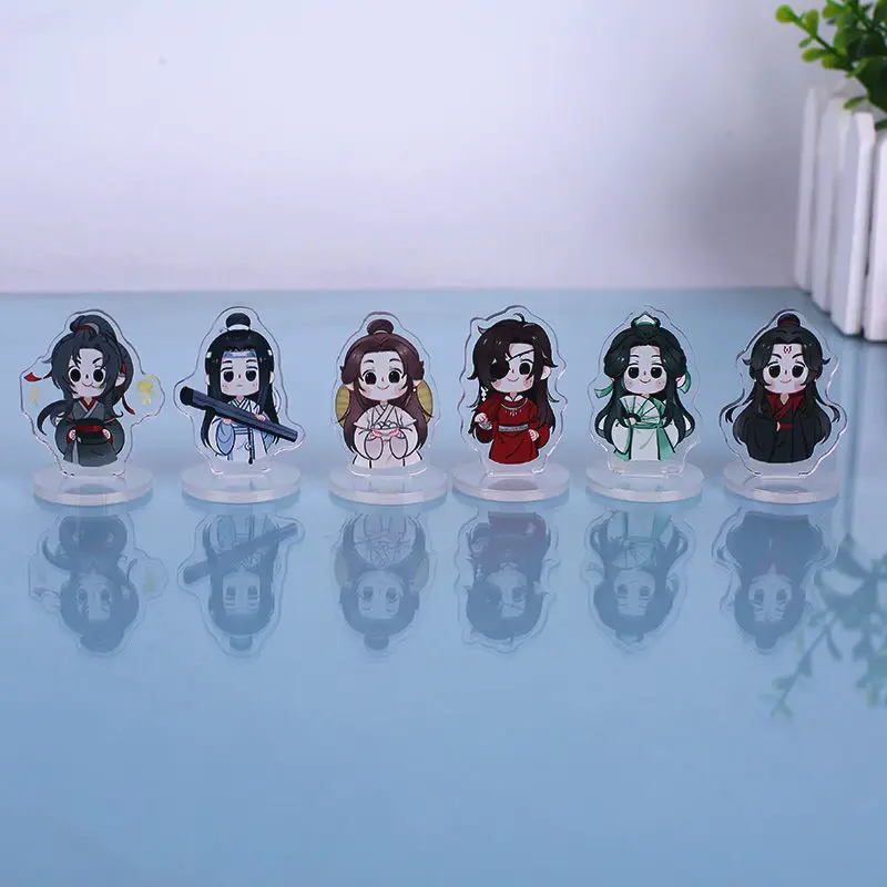 6PCS/Set 4.5CM Mo Dao Zu Shi , Tian Guan Ci Fu, Ren Zha Fan Pai Acrylic Figure Stand Model Plate Holder Cosplay Gifts