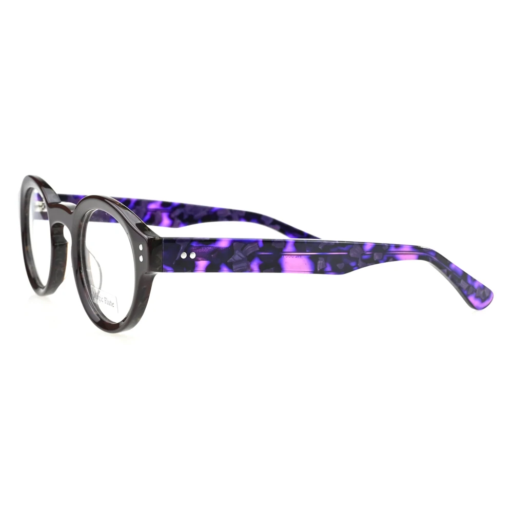 Magic Flute Ultra-light Fashion High-end Brand Acetate Eyewear Women Retro Round Optical Prescription Eyeglasses Frame Unisex