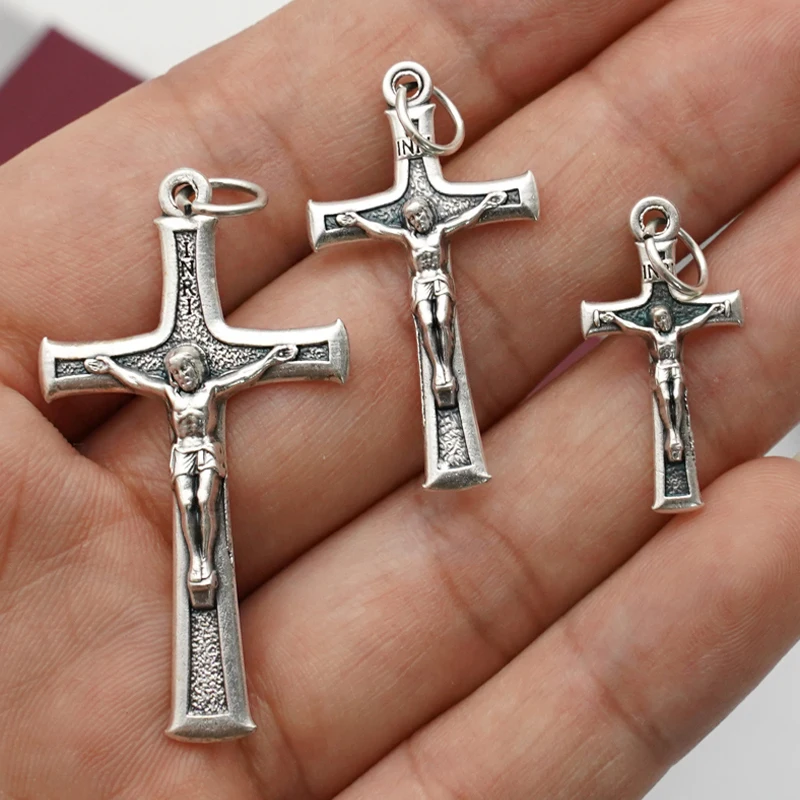 Alloy Metal Charms Crosses Pendant For Women DIY Necklace Bracelet Jewelry Making Accessories Rosary Bitter Statue Pendants