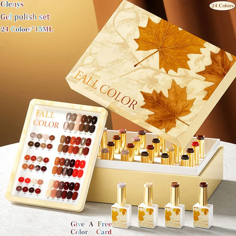 

Glenys 24-цветный гель-лак для ногтей, сетка красного цвета, популярный высококачественный погружной гель-лак, набор незаменимых лаков для благородных маникюрных салонов