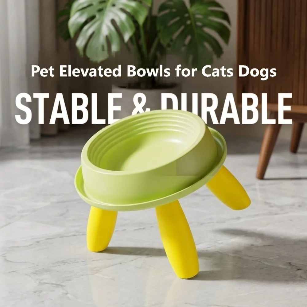 Raised Pet Feeder – Anti-Slip Ergonomic Bowl with Weighted Base & Spill-Proof Design for Cat/Dog Food Bowl