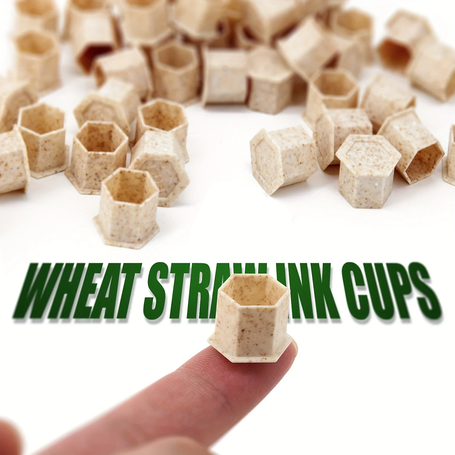 200 Uds tazas de tinta de tatuaje biodegradables S/M/L 10mm-15mm, tapas de tinta de tatuaje desechables ecológicas con Base paja de trigo ecológica para sujetar