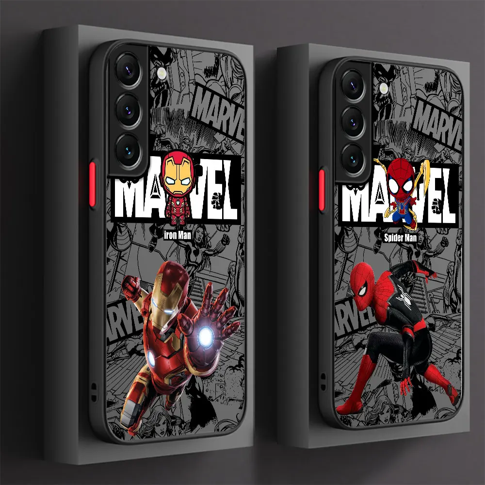 Soft TPU Case for Samsung Galaxy S10 Plus S24 Plus S21 S9 S23 FE S20 FE S23 Ultra S22 S21 Plus Cover Marvel Iron Spider Man