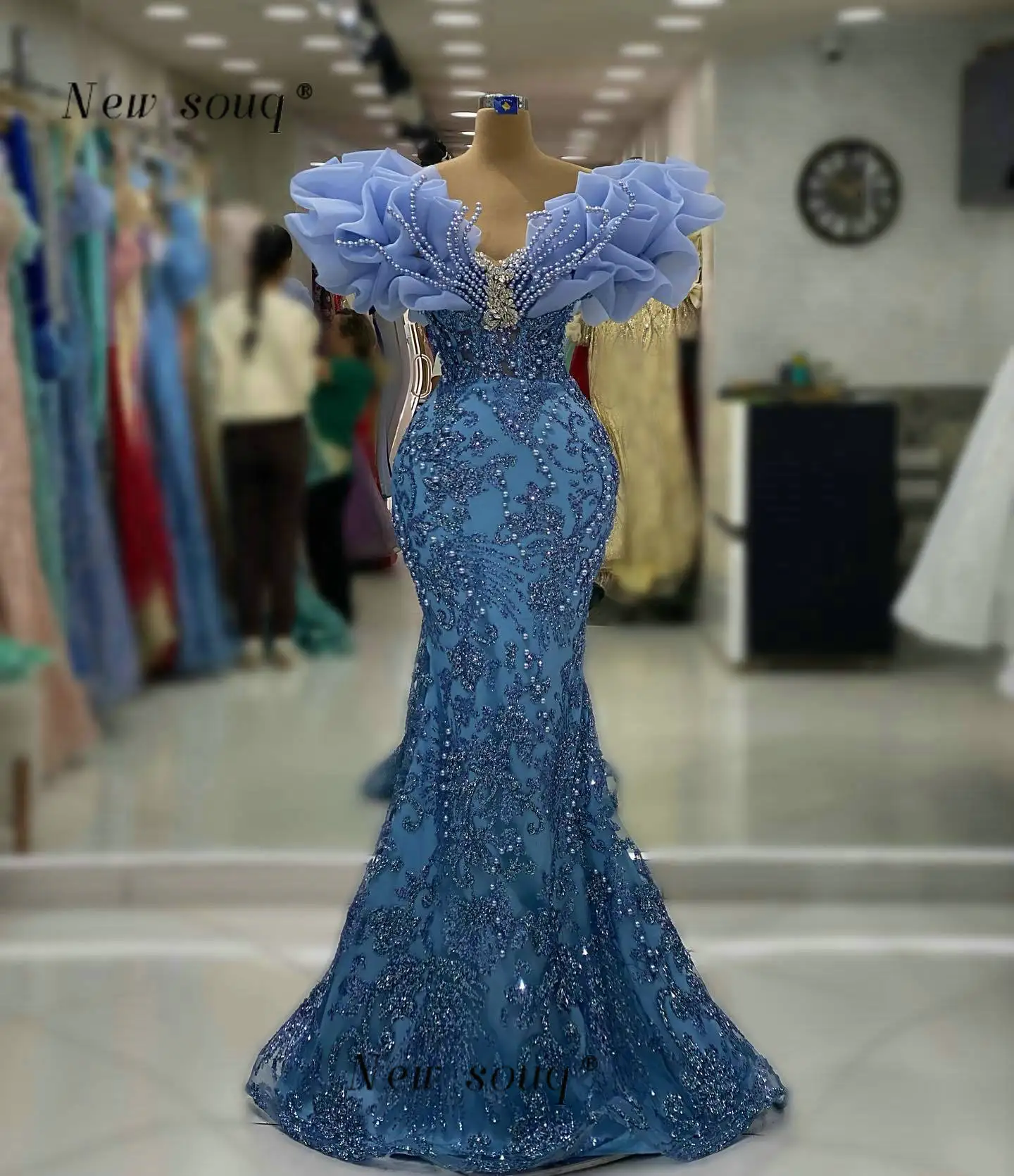 Aso Ebi Long Blue R… - image