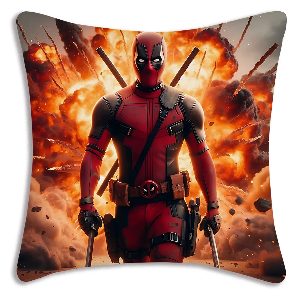 حار أنيمي Deadpools وسادة تغطي الكرتون أريكة ديكور المنزل على الوجهين الطباعة قصيرة أفخم لطيف غطاء الوسادة #6