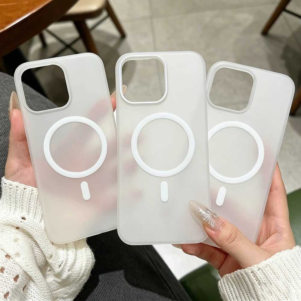 Coque de téléphone magnétique transparente souple mate antichoc en silicone pour iPhone 17 Pro Max 16 13 11 15 14 12 Air 17Promax