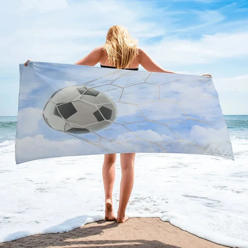 Football Beach Towel Ball Sports Bath Towel Microfiber Soccer Towels for Swimming Sport Gym Yoga Spa Quick Dry Bikini Cover Up