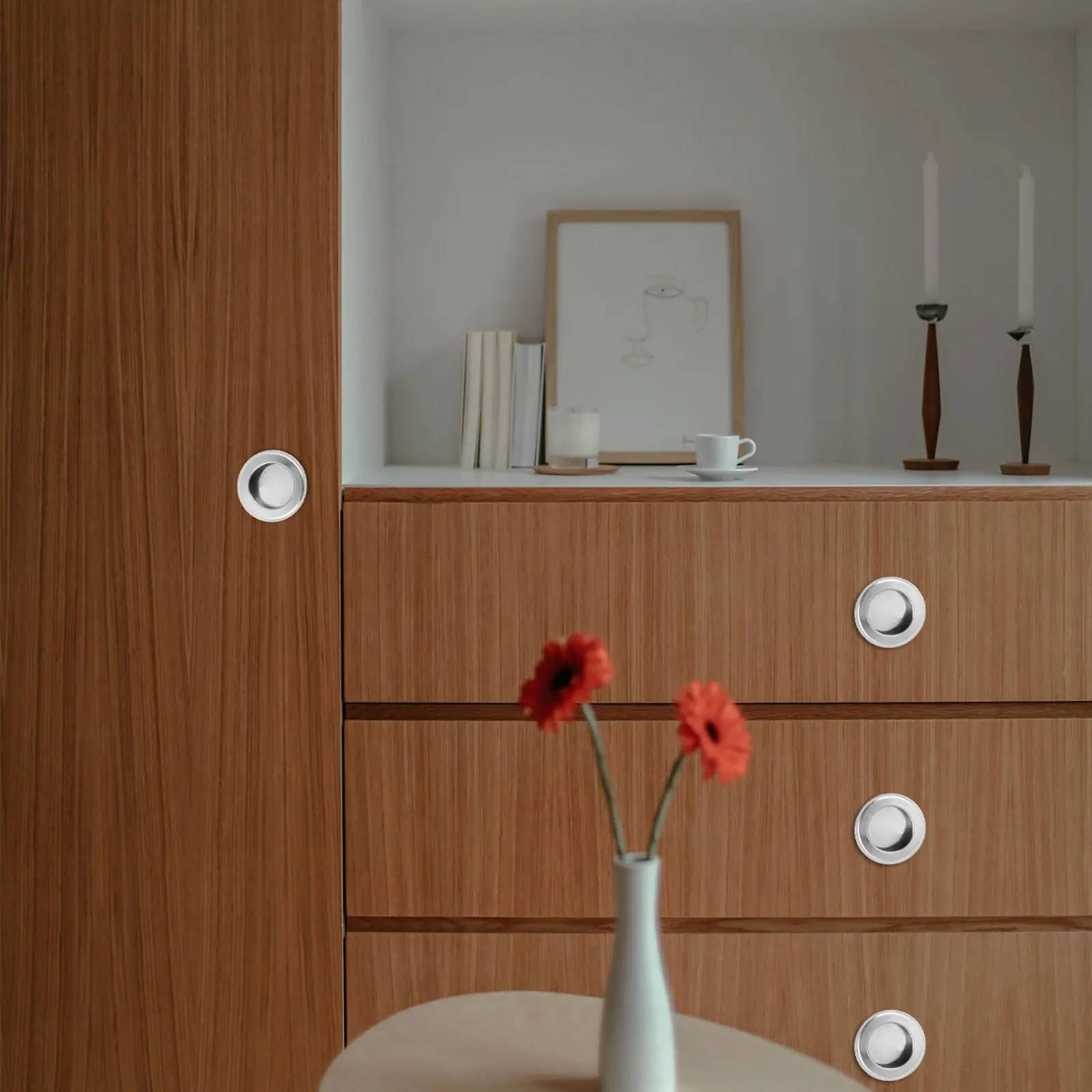 

2Pcs High-Quality Stainless Steel Handles Round Door Cabinet Knobs Polished Surface Safe Reliable Door Handles