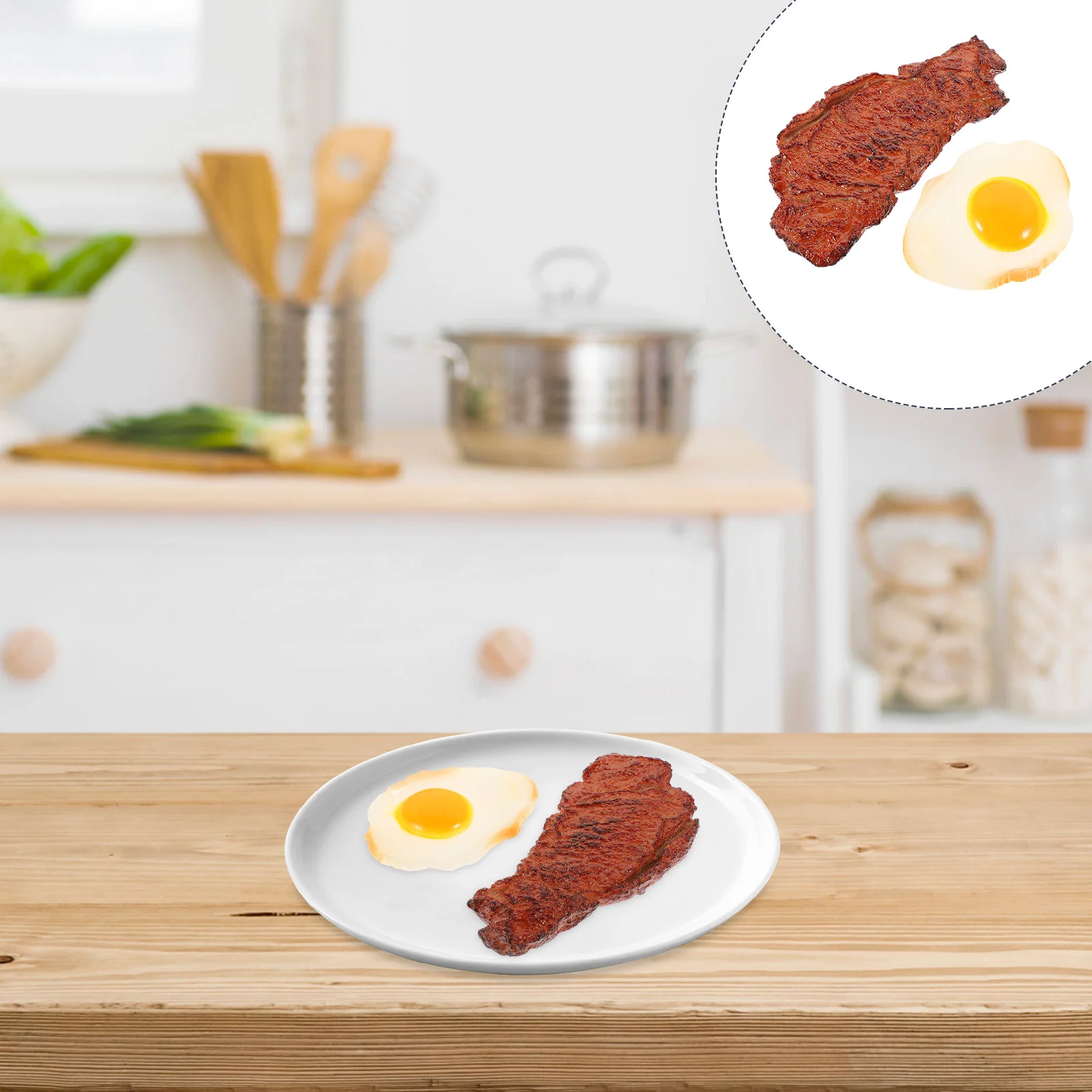 2Pcs Fake Steak Lifelike Cooked Roast Beef Meat Model Fake Fried Model fake food realistic fake steak model