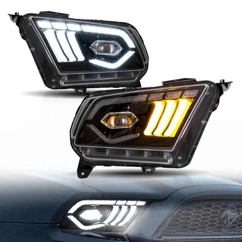 

Wholesales Full LED Headlamp Turn Signal Car Head Light Front Lamp Assembly 2010-2014 Headlights for MUSTANG Lights