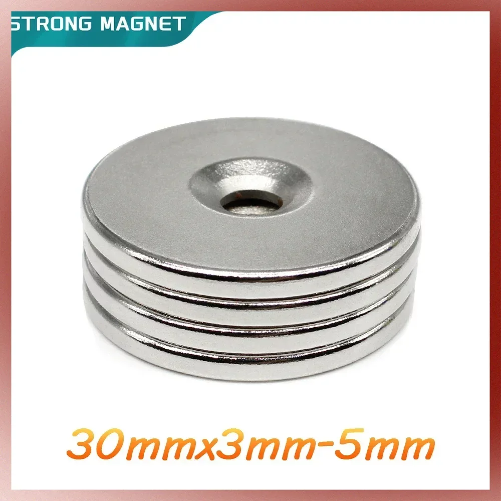 30x3-5 Round Strong Powerful Magnets 30X3 mm Hole 5mm 30x5 Disc Countersunk Search Magnet 30x3-5mm 30X3-5