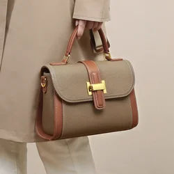 Bolsa mensageiro de couro genuíno para mulheres, bolsa de ombro de nicho, versátil, leve, luxuosa, nova