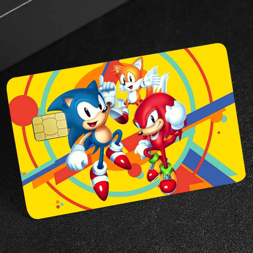 Anime S-SonicS H-HedgehogES Anime Cartoon Bear Skin Sticker Film Tape Case for Big Credit Debit Card Front Side