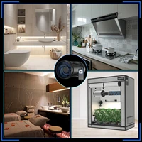 Ventilateur de gaine Aygrochy 100 mm 221 m³/h avec contrôle, extracteur d'air avec prise UE pour serre, jardin d'hiver, tentes de culture, garage, cuisine, noir 6