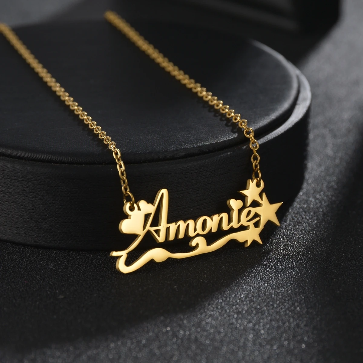 Acheerup Personalized Customized Name Necklace for Women Stainless Steel Crown Heart Chain Choker Rose Jewelry Christmas Gift