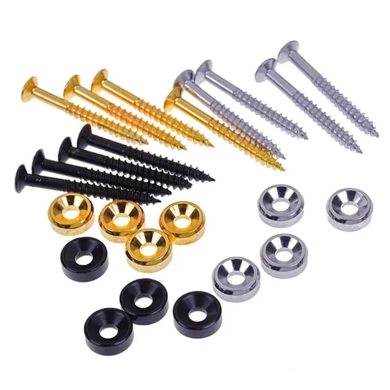 4PCS Guitar Neck Mounting Ferrules and Screws Electric Guitar Neck Mounting Ferrules/Bushings and Screws Black Guitars Basses
