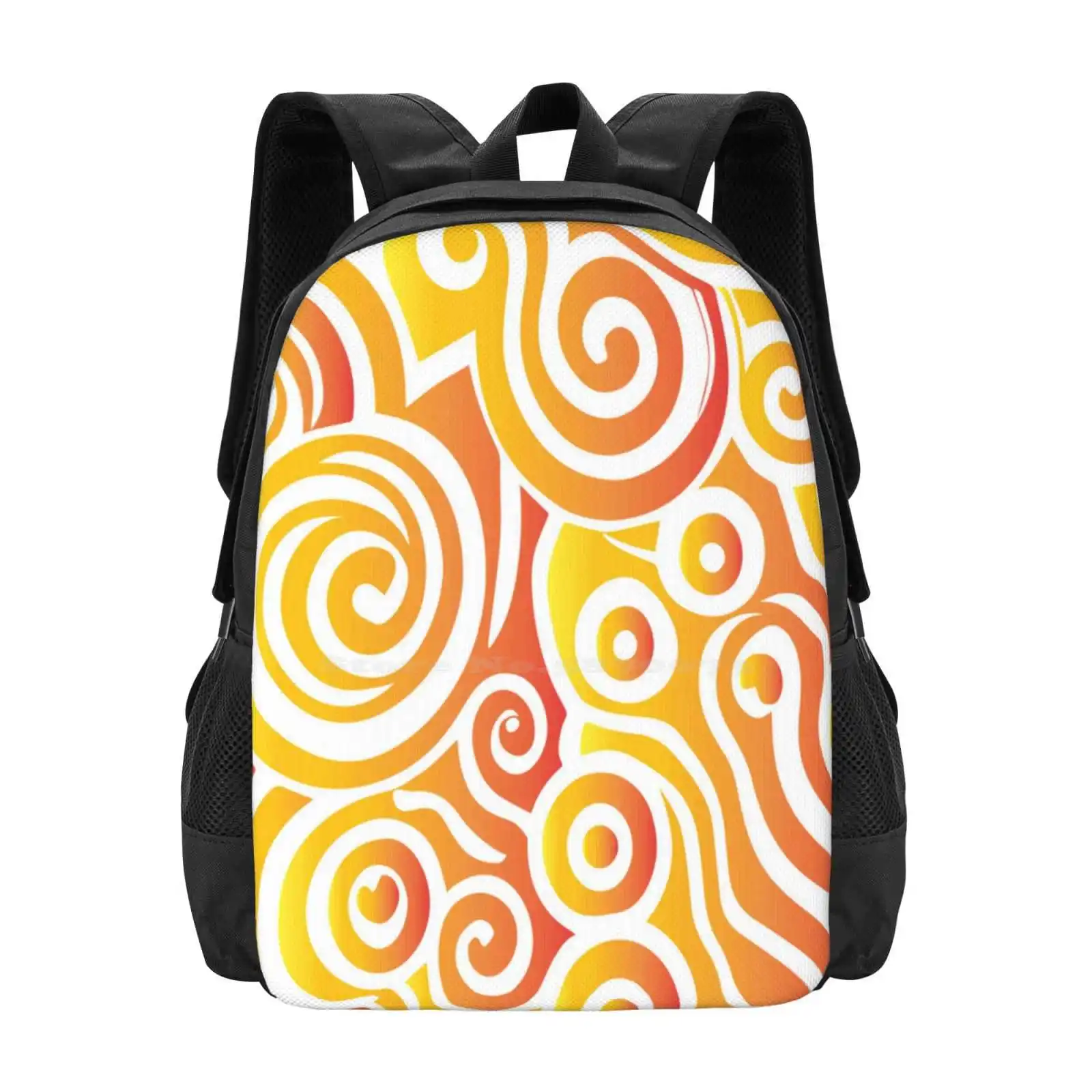 Whimsical Swirls Pattern Pattern Design Bag Student's Backpack Whimsical Swirls Pattern Vector Retro Gradients Flashback