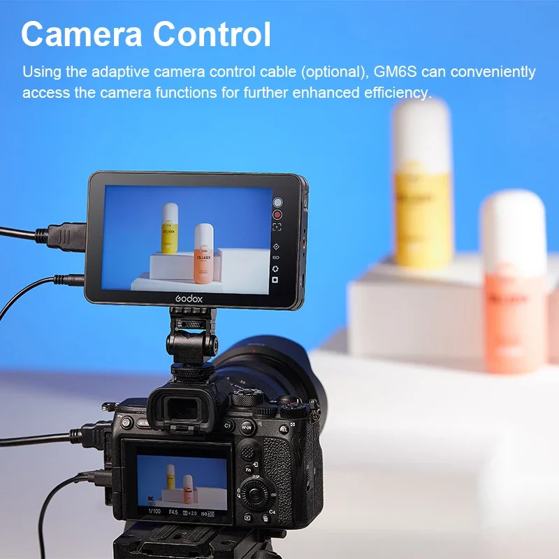Godox Gm 6S Draagbare Monitor 5.5-Inch 4K Hdmi Touchscreen Dslr Camera Monitor Foto Video Focus Buiten Schieten Met Batterij