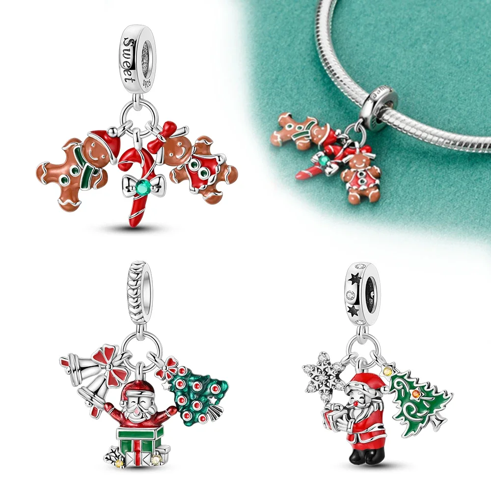 Sweet Gingerbread Man Pendant Charms Silver Plated For Charms Silver Plated Original Bracelet for Jewelry Making