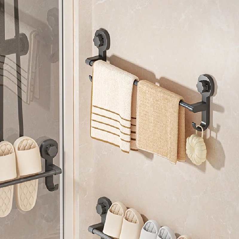 Suction Cup Towel Rack Punching-Free Bathroom Towel Rack Wall-Hung Bathroom Rack Telescopic Towel Bar Hook