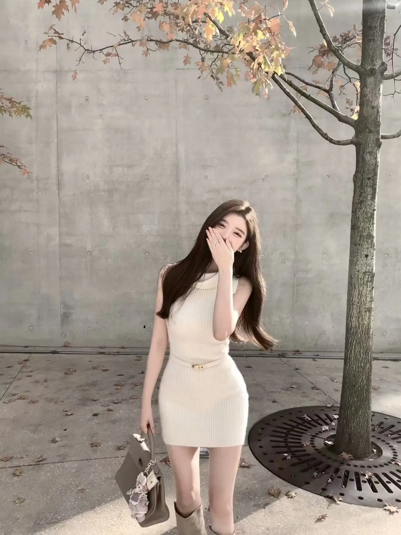 جديد عصري محبوك مثير فستان قصير ملابس خارجية سليم صالح Bodycon تنورة المرأة أنيقة تخفيف نمط ألياف البوليستر فستان F472 #2