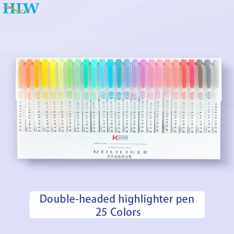 3/5/10/25Colors Highlighters Pastel Markers Dual Tip Fluorescent Pen For Art Drawing Doodling Marking School Office Stationery