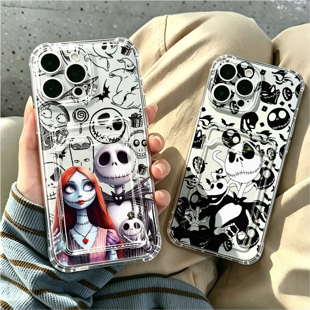 The Nightmare before Christmas Card Hold Phone Case For Samsung Galaxy S26 S25 S24 S23 S22 FE Edge Plus Ultra 5G Airbag Cover