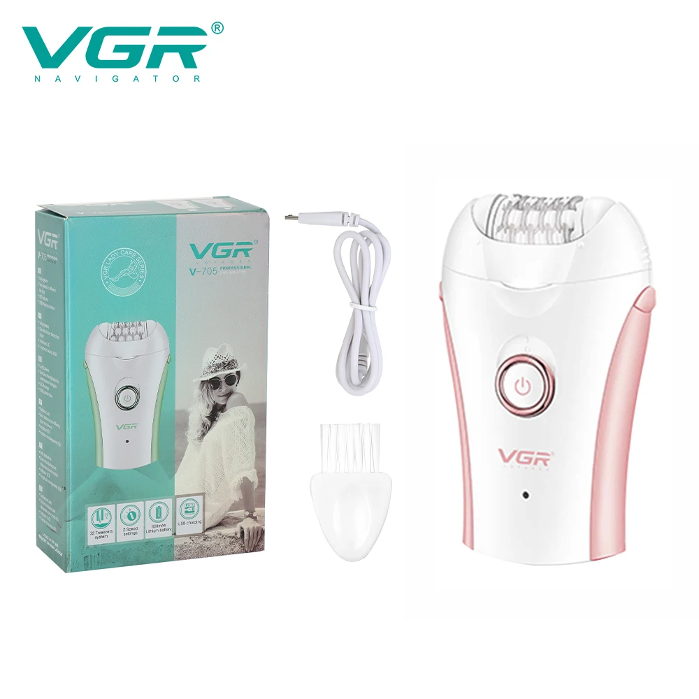 VGR Epilator Professional Epilator Hair Remover Rechargeable Hair Remover Women Hair Remover Portable Electric Epilator V-705