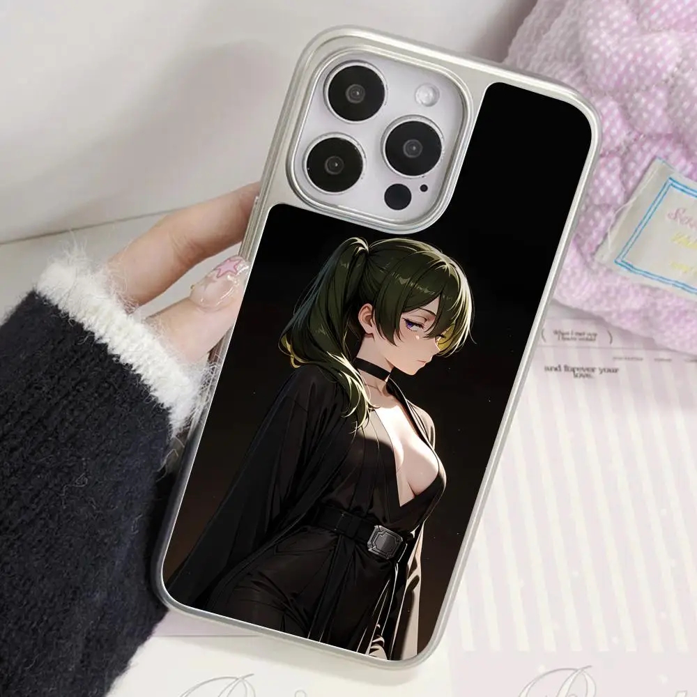 

Чехол для телефона Sousou no Frieren Ubel для iPhone 17, 16, 15, 14, 13, 12, 11 Air Pro Max Plus, серебряный цветной чехол, роскошный чехол