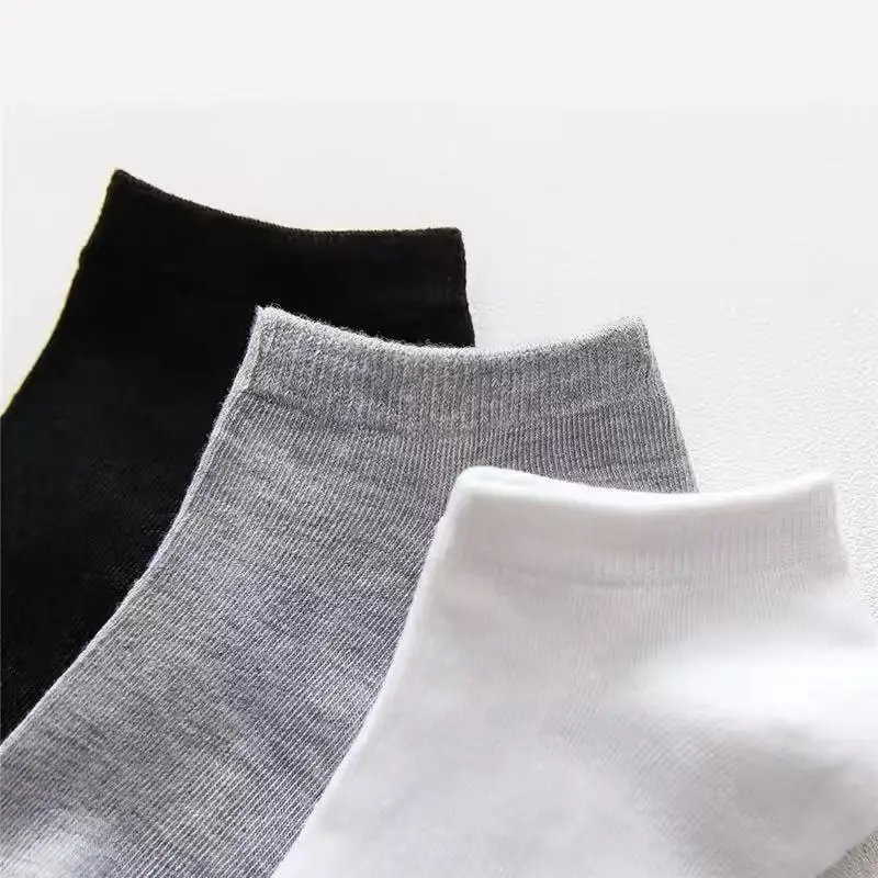 1 Pair Low Cut Men Socks Solid Color Black White Gray Breathable Cotton Sports Socks Male Short Socks Women Men