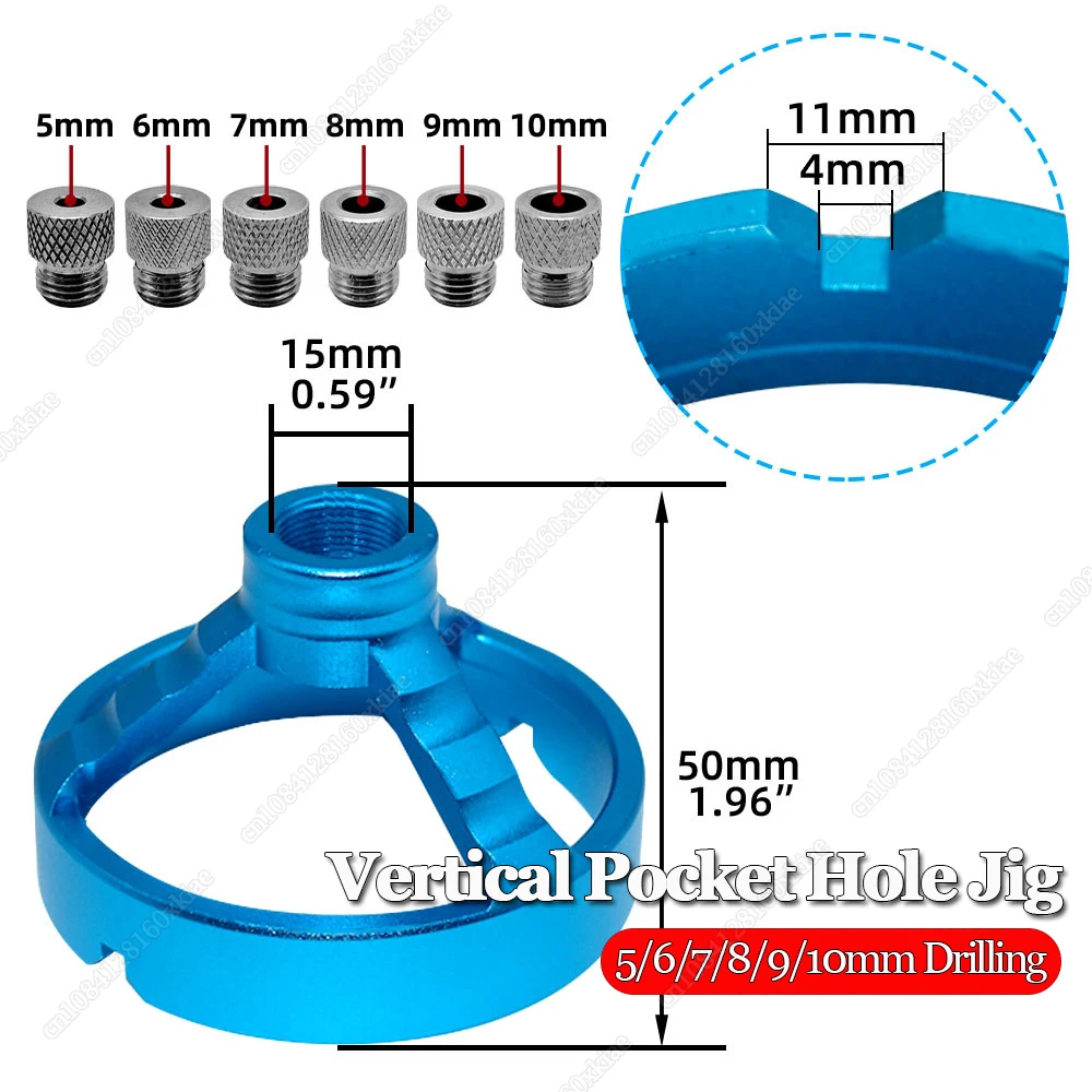 

5/6/7/8/9/10mm Drilling Guide Center Doweling Jig Vertical Pocket Hole Jig Woodworking Joinery Dowel Hole Punch Locator Tool