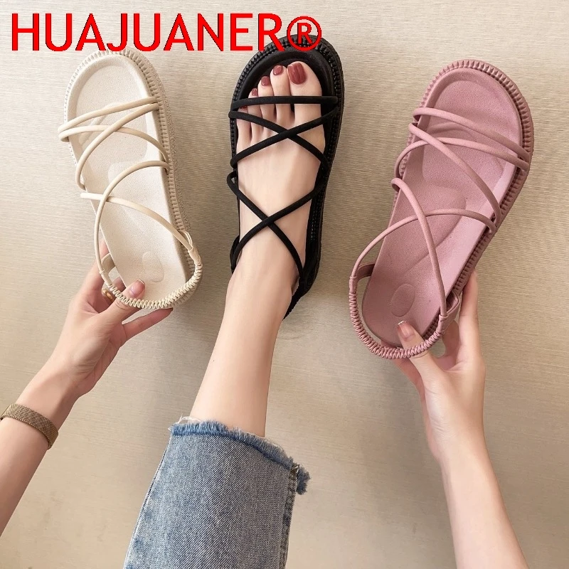 2026 Women Summer Sandals Leisure Wedges Shoes Soft  Sole Light Weight Elastic Back Strap Girls Strappy Sandals
