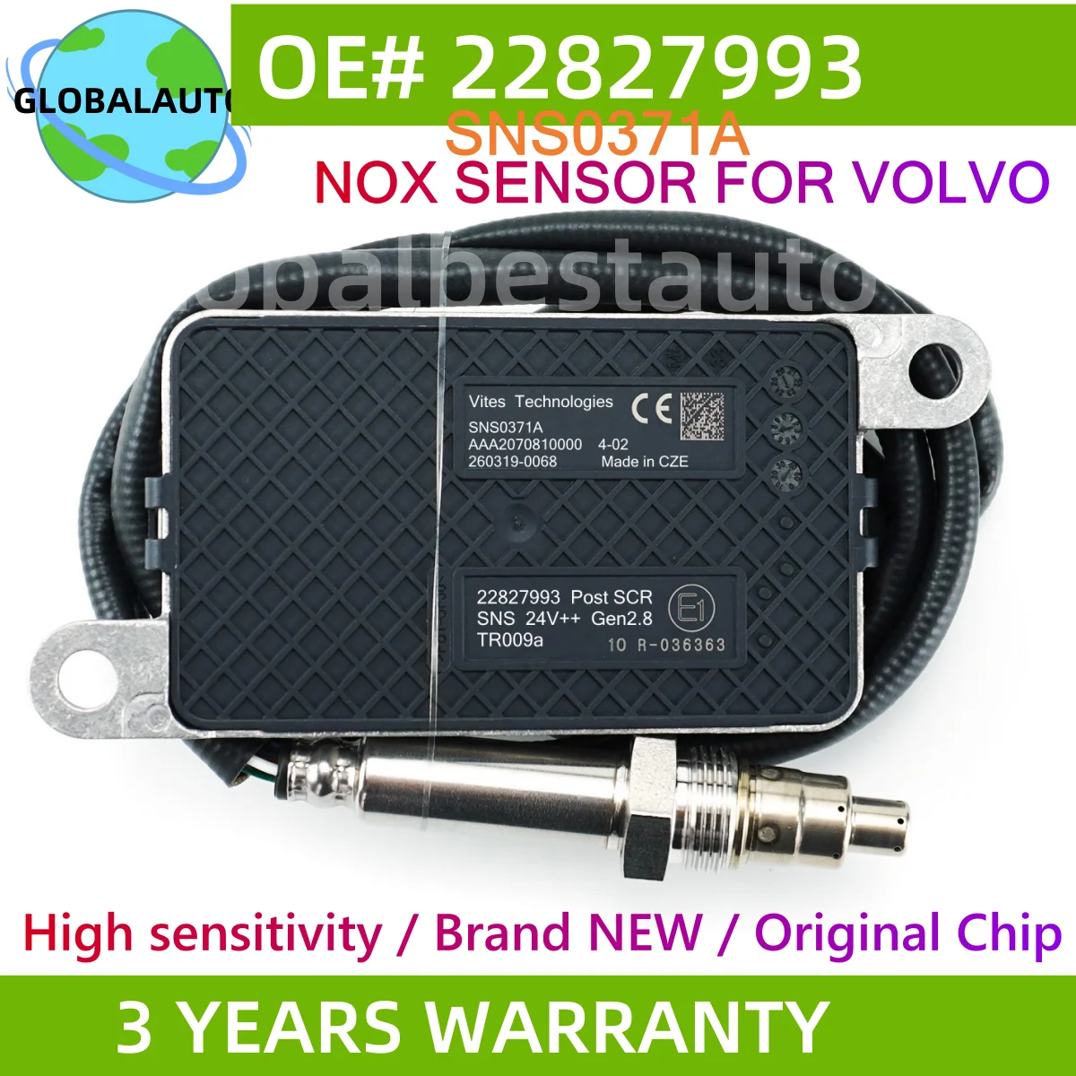 

22827993 SNS0371A 5WK97371 Original New Nitrogen Oxygen Nox Sensor For Volvo FH / FM / FMX and Renault Trucks (Euro 6)