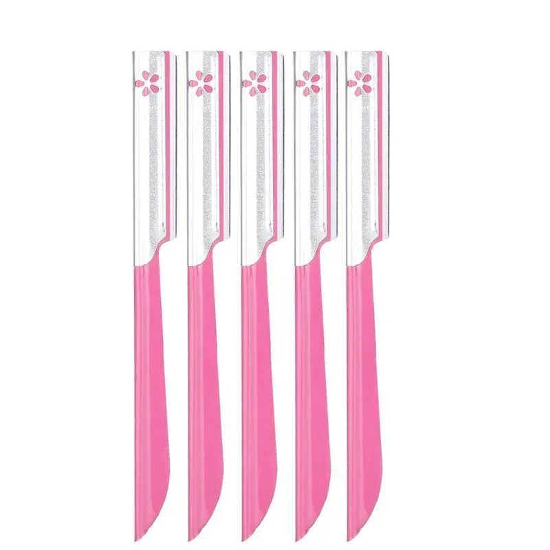 5-teiliges Augenbrauen-Epilierer-Set für Frauen Make-up Schönheit Augenbrauen Haarentfernung Styling-Werkzeug Stahlklinge Gesichtsrasierer Trimmer
