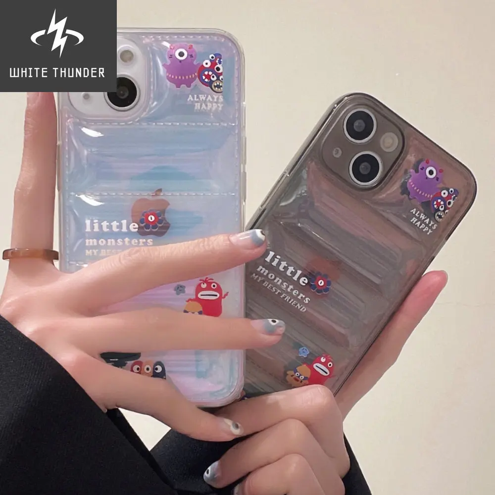 Case For IPhone 11 Cases Transparent The Puffer Coque IPhone 12 Pro 13 Pro Max X XR XS Max IPhone11 7 8 Plus Wave Pattern Covers