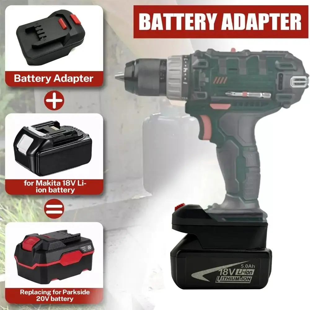

ABS Lithium Battery Converter Portable Professional Battery Adapter Converter Practical for Makita to for Lidl Parkside X20V